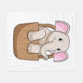 Couverture Polaire Eléphant avec panier (Devant (Horizontal))