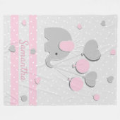 Couverture Polaire Elephant Balloons love Nursery Gift (Devant (Horizontal))