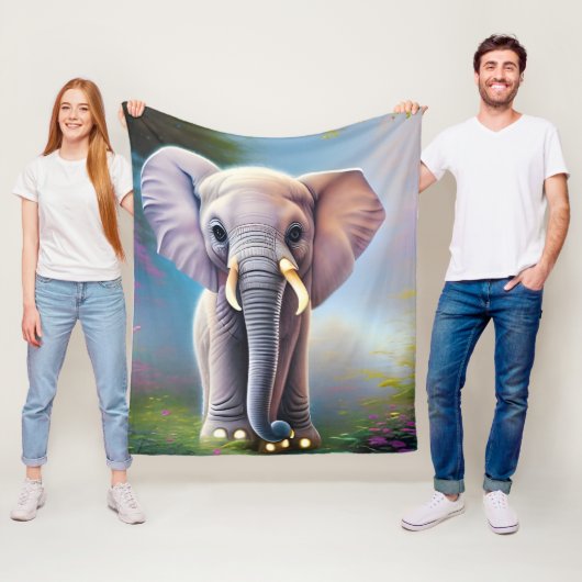 Couverture Polaire Eléphant bébé (En situation)