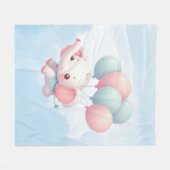 Couverture Polaire éléphant bébé avec des ballons (Devant (Horizontal))
