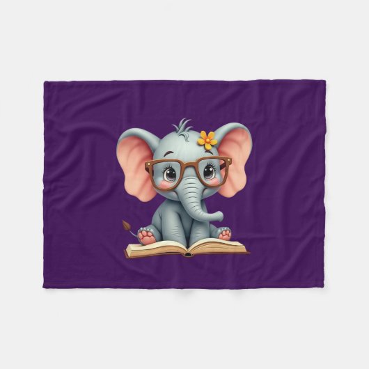 Couverture Polaire Eléphant bébé sage (Devant (Horizontal))