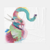 Couverture Polaire Eléphant coloré cool tendance (Devant (Horizontal))
