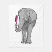 Couverture Polaire Elephant comme coiffeur avec peigne (Devant)