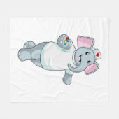 Couverture Polaire Elephant comme infirmière avec la médecine (Devant (Horizontal))