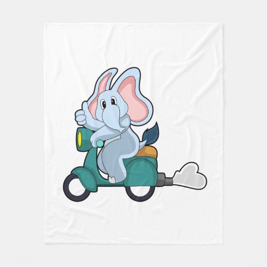 Couverture Polaire Elephant comme vélo avec scooter (Devant)