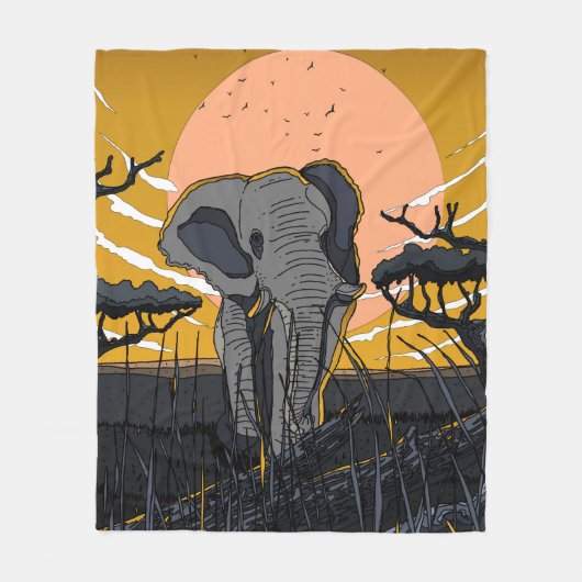 Couverture Polaire Éléphant d'Afrique (Devant)