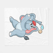 Couverture Polaire Éléphant de baseball (Devant (Horizontal))