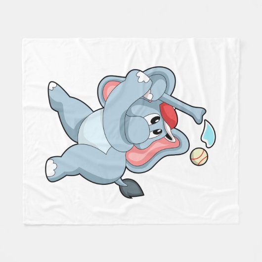 Couverture Polaire Éléphant de baseball (Devant (Horizontal))