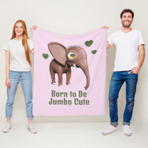 Couverture Polaire Éléphant de bébé mignon personnalisé né pour être