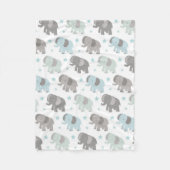 Couverture Polaire Éléphant de bleus layette (Devant)