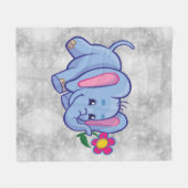 Couverture Polaire Éléphant de dessin animé mignon (Devant (Horizontal))