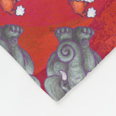 Couverture Polaire Éléphant de Noël sur fond rouge (Coin)