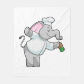 Couverture Polaire Elephant en chef avec shaker de sel (Devant)