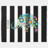 Couverture Polaire Eléphant Et Blancs Et Noirs (Devant (Horizontal))