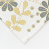 Couverture Polaire Eléphant Floral Jaune Blanc (Coin)