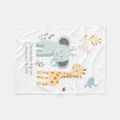 Couverture Polaire Eléphant Giraffe Oiseau Personnalisé Naissance Sta (Devant (Horizontal))