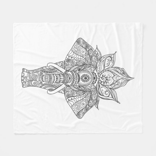 Couverture Polaire Éléphant inspiré (Devant (Horizontal))