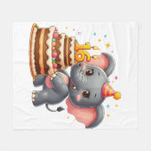 Couverture Polaire Éléphant mignon 16e anniversaire (Devant (Horizontal))