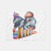 Couverture Polaire Éléphant Mignon 5ème Anniversaire (Devant (Horizontal))