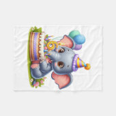 Couverture Polaire Éléphant Mignon 6ème Anniversaire (Devant (Horizontal))