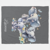 Couverture Polaire Eléphant mignon Personnalisé (Devant (Horizontal))