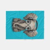 Couverture Polaire Éléphant personnalisable DJ de bébé avec des (Devant (Horizontal))