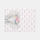 Couverture Polaire Éléphant Personnalisé Navy Nom Bleu Garçon (Devant (Horizontal))