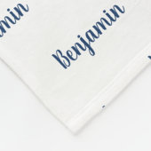 Couverture Polaire Éléphant Personnalisé Navy Nom Bleu Garçon (Coin)