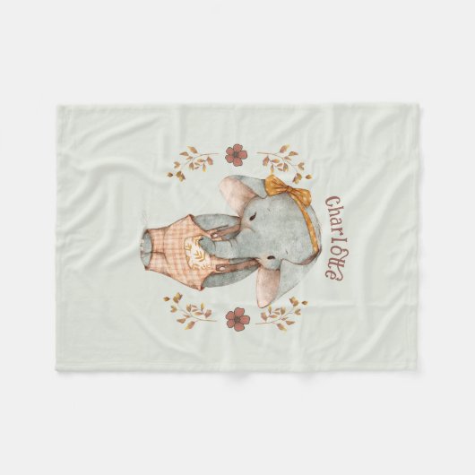 Couverture Polaire Eléphant petite fille (Devant (Horizontal))