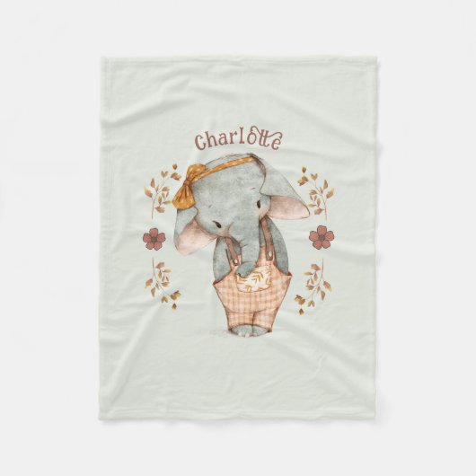 Couverture Polaire Eléphant petite fille (Devant)