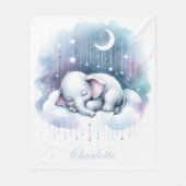 Couverture Polaire Éléphant rêveur bébé nuage (Devant)