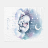 Couverture Polaire Éléphant rêveur bébé nuage (Devant (Horizontal))
