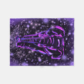 Couverture Polaire Eléphant Rose Violet Neon Marchant La Nuit étoilée (Devant (Horizontal))