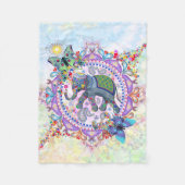 Couverture Polaire Éléphant sacré de henné (Devant)