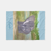 Couverture Polaire Éléphants affectueux (Devant (Horizontal))