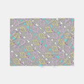 Couverture Polaire Éléphants bébé avec des fleurs (Devant (Horizontal))