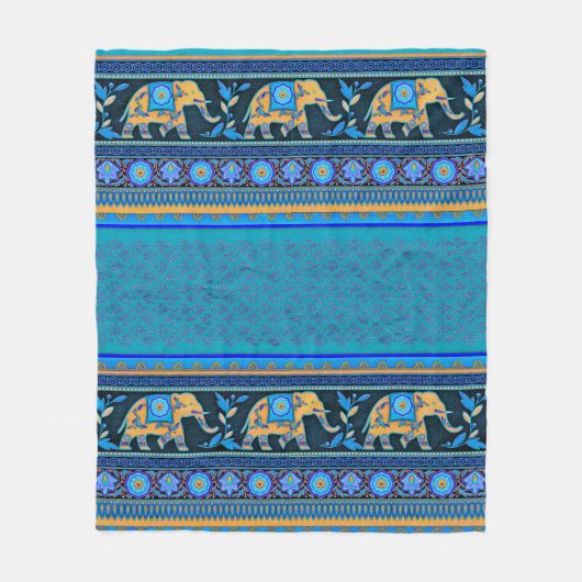 Couverture Polaire éléphants bleus (Devant)