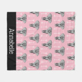 Couverture Polaire Éléphants de Bohême Tribal & Flèches Blanches (Devant (Horizontal))