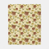 Couverture Polaire Éléphants et paumes dans le camouflage (Devant)