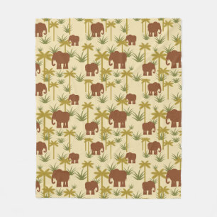 Couverture Polaire Éléphants et paumes dans le camouflage