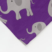 Couverture Polaire Éléphants gris pourpres nommés personnalisés (Coin)