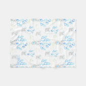 Couverture Polaire Eléphants mignons Ballons & Nuages Baby Boy Motif (Devant (Horizontal))