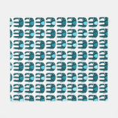 Couverture Polaire Eléphants Motif Bleu (Devant (Horizontal))