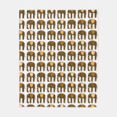 Couverture Polaire Eléphants Motif Neutres Brown (Devant)