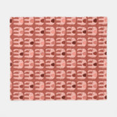 Couverture Polaire Eléphants Motif rose rouge (Devant (Horizontal))