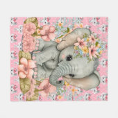 Couverture Polaire Eléphants roses de bébé (Devant (Horizontal))
