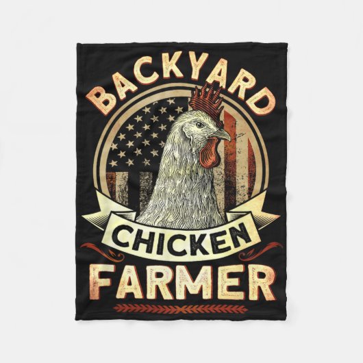 Couverture Polaire Éleveur de poulets de basse-cour Drapeau américain (Devant)