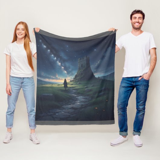 Couverture Polaire Elf Ancient Ireland Night Sky Fleece Blanket (En situation)
