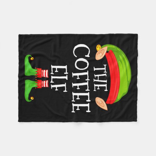 Couverture Polaire Elf Family Christmas Coffee Elf Sweater Matching C (Devant (Horizontal))