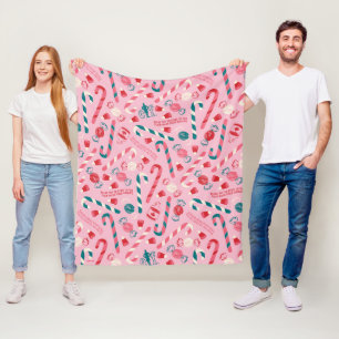 Couverture Polaire Elf Holiday Candy Motif